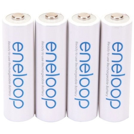 PANASONIC eneloop Rechargeable AA Batteries, Pack/4 BK-3MCCA4BA